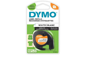 Beschriftungsband DYMO aufbügelbar schwarz-weiß, Art.-Nr. 91221 - Paterno B2B-Shop