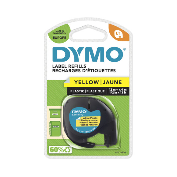 Beschriftungsband Dymo LetraTag sw auf gelb, Art.-Nr. 9122-LG - Paterno B2B-Shop