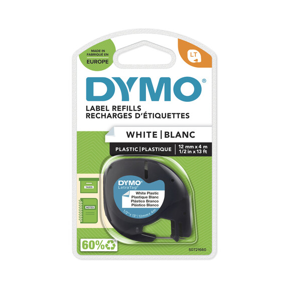 Beschriftungsband Dymo LetraTag sw auf weiss, Art.-Nr. 9122-WS - Paterno B2B-Shop