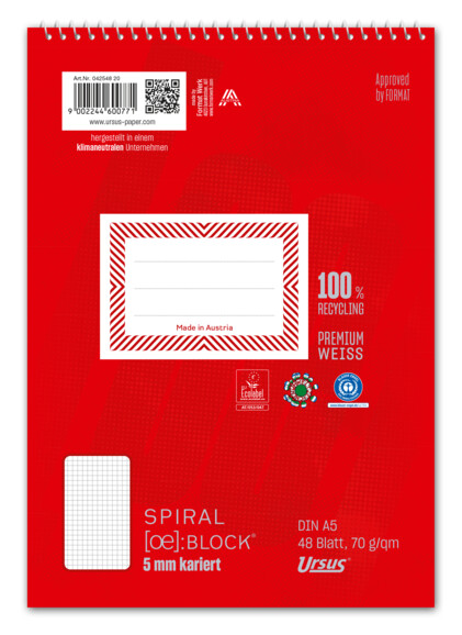 Spiralblock A5 48 Blatt 70g/qm 10mm kariert, Art.-Nr. 042548-20 - Paterno B2B-Shop Spiralblock A5 48 Blatt 70g/qm 10mm kariert, Art.-Nr. 042548-20 - Paterno B2B-Shop