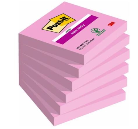 Haftnotizen 76x76mm Super Sticky pink, Art.-Nr. 654-6SS-FU - Paterno B2B-Shop Haftnotizen 76x76mm Super Sticky pink, Art.-Nr. 654-6SS-FU - Paterno B2B-Shop