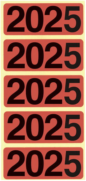 Jahresschilder Bene 2025 rot, Art.-Nr. 92025 - Paterno B2B-Shop