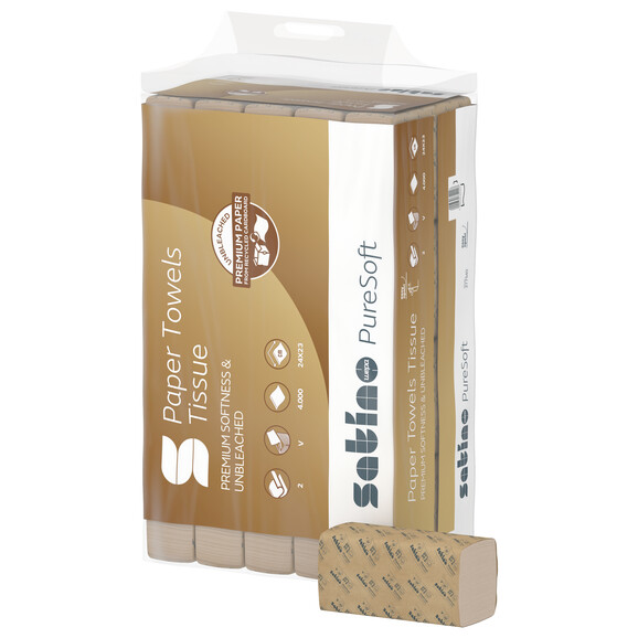 Papierhandtücher Satino PureSoft 2-lagig V-Falz, Art.-Nr. 277540 - Paterno B2B-Shop