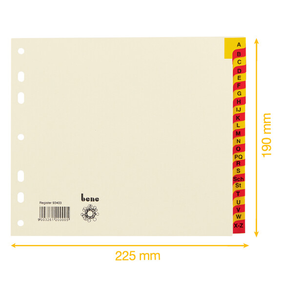 Register Bene A-Z 24-teilig rot - gelb, Art.-Nr. 093403 - Paterno B2B-Shop