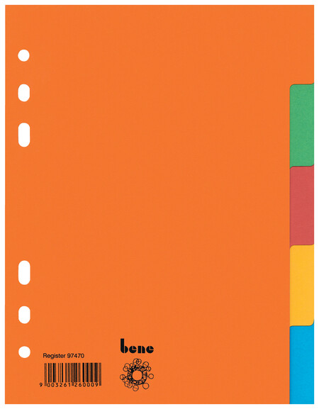 Farbregister Bene A5 5-teilig, Art.-Nr. 097470 - Paterno B2B-Shop