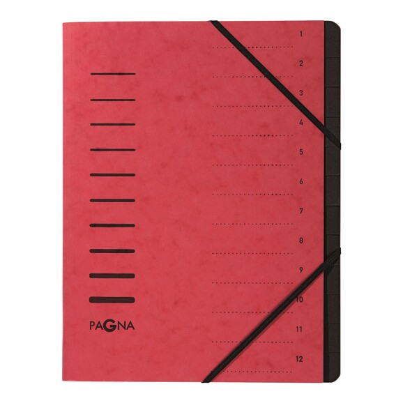 Ordnungsmappe Pagna 1-12 rot, Art.-Nr. 40059-RT - Paterno B2B-Shop