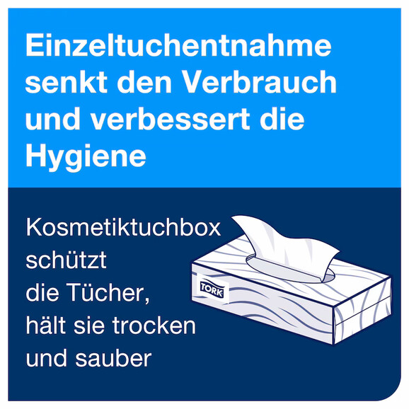 Kosmetiktücher Tork 2-lagig hochweiß, Art.-Nr. 140280 - Paterno B2B-Shop