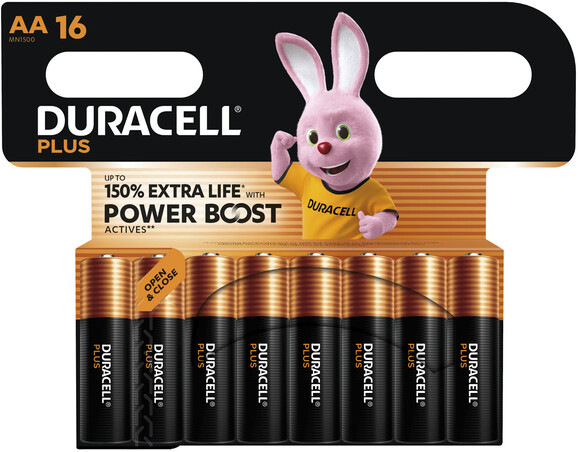 Batterie Duracell Mignon1,5 Volt AA (LR6) 16er Pkg, Art.-Nr. MN1500-16 - Paterno B2B-Shop