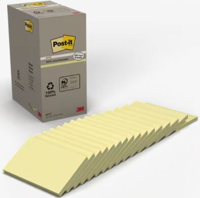 Haftnotizen Post-it 76x127 mm gelb Recycling Tower, Art.-Nr. 655-1T - Paterno B2B-Shop