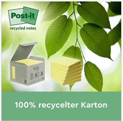 Haftnotizen Post-it 76x127 mm gelb Recycling Tower, Art.-Nr. 655-1T - Paterno B2B-Shop