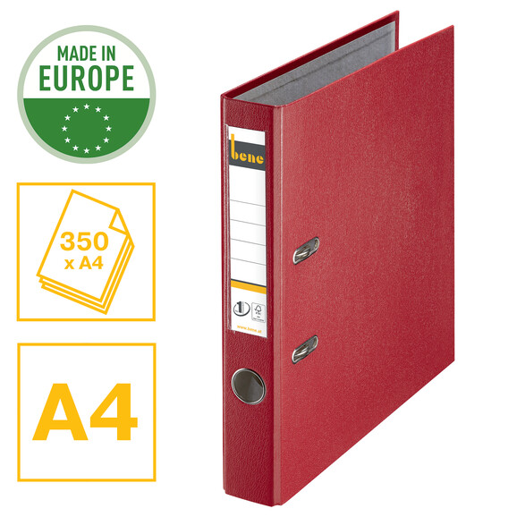 Ordner Bene Standard schmal rot, Art.-Nr. 291600-RT - Paterno B2B-Shop