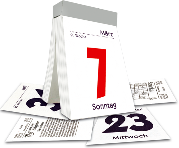 Kalender Leykam Tagesblock 55x80mm 2026, Art.-Nr. KA02 - Paterno B2B-Shop