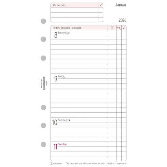 Kalendereinlage Chronoplan Midi Wochenplan, Art.-Nr. 5025J - Paterno B2B-Shop Kalendereinlage Chronoplan Midi Wochenplan, Art.-Nr. 5025J - Paterno B2B-Shop