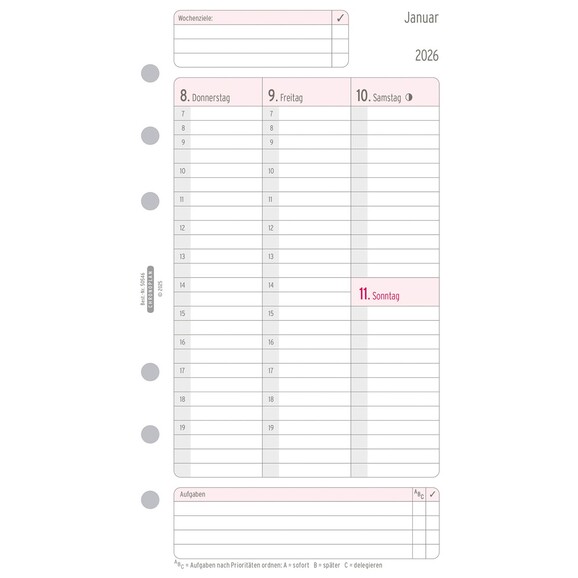 Kalendereinlage Chronoplan Midi Wochenplan, Art.-Nr. 5054J - Paterno B2B-Shop