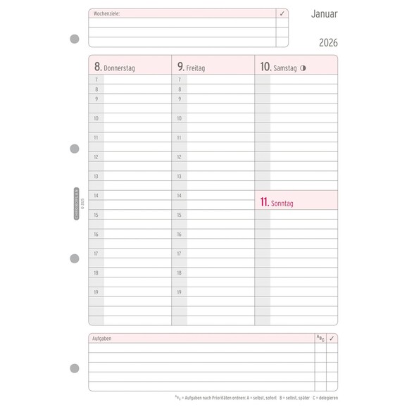 Kalendereinlage Chronoplan Wochenplan A4, Art.-Nr. 5070J - Paterno B2B-Shop Kalendereinlage Chronoplan Wochenplan A4, Art.-Nr. 5070J - Paterno B2B-Shop