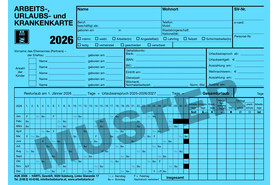 Arbeits- und Urlaubskarten 2026, Art.-Nr. AUK2026 - Paterno B2B-Shop