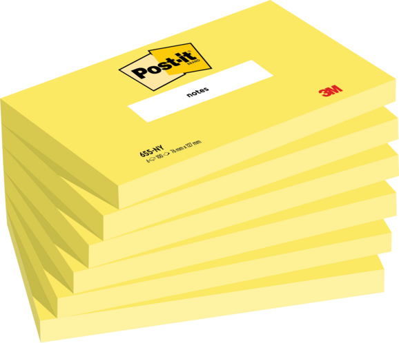 Haftnotizen Post It 127x76mm neongelb, Art.-Nr. 655NEON-NEGE - Paterno B2B-Shop